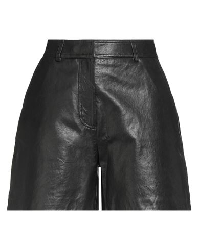 Weekend Max Mara Woman Shorts & Bermuda Shorts Black Size 10 Lambskin In Black
