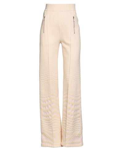 Burberry Woman Pants Pastel Yellow Size M Wool, Polyester, Polyamide, Elastane In Neutral