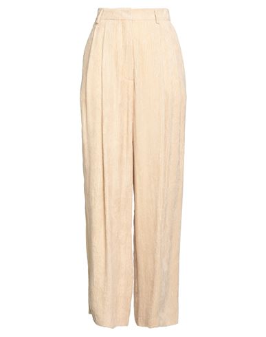Alysi Woman Pants Sand Size 8 Cotton, Virgin Wool, Viscose, Acetate, Polyester In Neutral