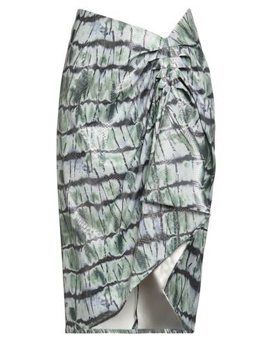 Stella Jean Woman Midi Skirt Sage Green Size 10 Polyurethane, Polyester In Green