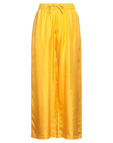 La Prestic Ouiston Woman Pants Yellow Size 2 Silk In Yellow
