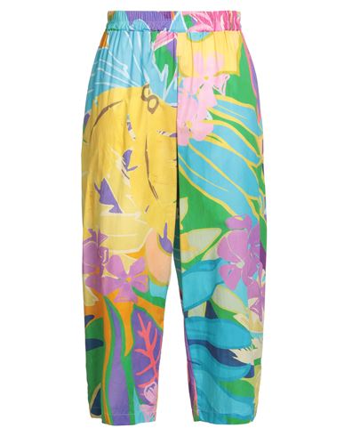 Frida Madè Woman Pants Pastel Yellow Size M Cotton, Elastane In Multi