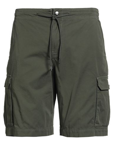 Emporio Armani Swimwear Man Shorts & Bermuda Shorts Military Green Size L Cotton In Green