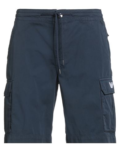 Emporio Armani Swimwear Man Shorts & Bermuda Shorts Navy Size L Cotton In Blue