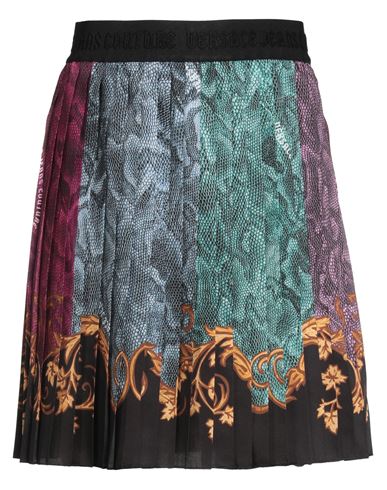 Versace Jeans Couture Woman Mini Skirt Black Size 10 Polyester In Multi