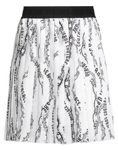 Versace Jeans Couture Chain Couture-print Pleated Skirt In White