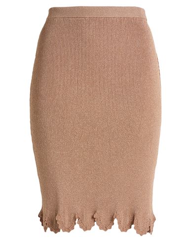 Chloé Woman Mini Skirt Blush Size M Viscose, Metallic Fiber, Wool, Polyamide, Polyurethane In Brown