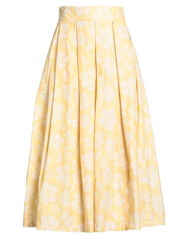 Department Five Department 5 Woman Midi Skirt Yellow Size 27 Cotton In Yellow