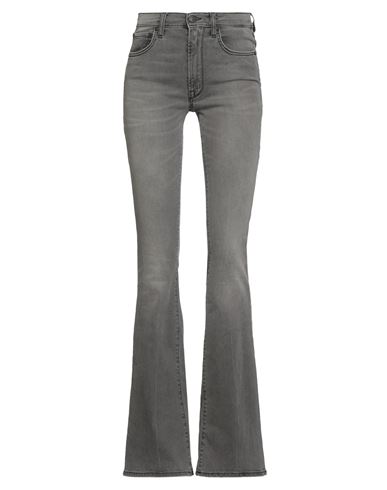 People (+)  Woman Jeans Grey Size 26 Cotton, Elastomultiester, Elastane In Gray