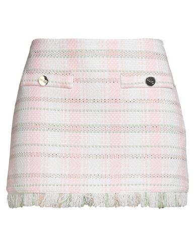 Liu •jo Woman Mini Skirt White Size 8 Cotton, Polyester, Acrylic, Polyamide, Viscose In White