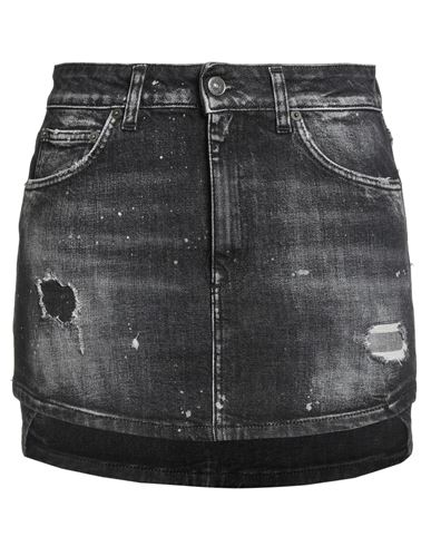 Dondup Woman Denim Skirt Black Size 30 Cotton, Elastane In Black