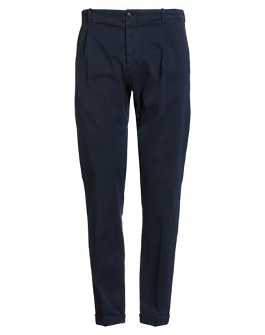 Bruno Manetti Man Pants Navy Size 36 Cotton, Elastane In Blue