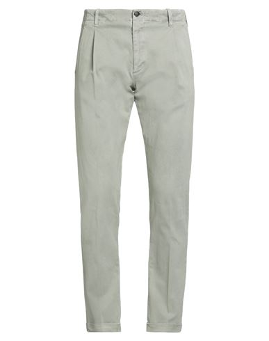 Bruno Manetti Man Pants Sage Green Size 38 Cotton, Elastane In Green