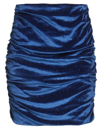 Matilde Couture Woman Mini Skirt Blue Size 8 Polyester, Elastane In Blue