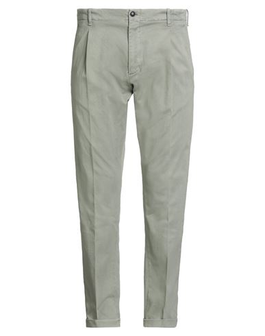Bruno Manetti Man Pants Sage Green Size 38 Cotton, Elastane In Green