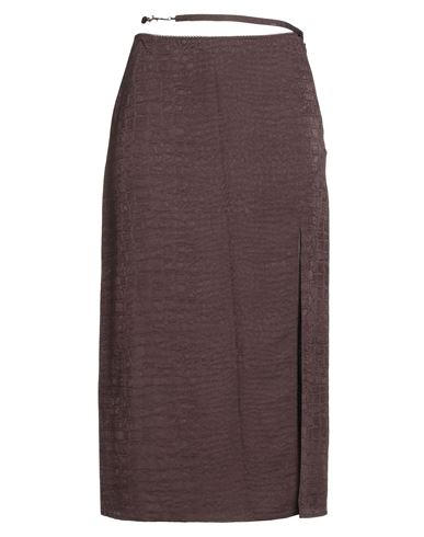 Jacquemus Woman Midi Skirt Dark Brown Size 8 Viscose In Brown