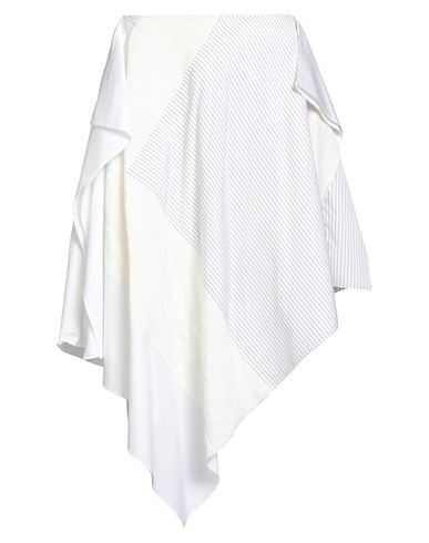 Jw Anderson Cotton Skirt With Patchwork Striped Layers In White