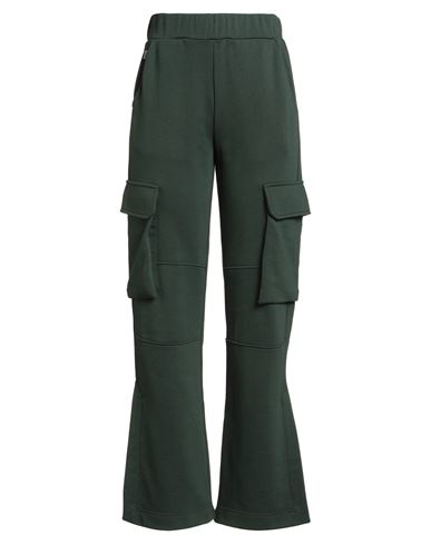 Jijil Woman Pants Dark Green Size 8 Cotton, Polyester