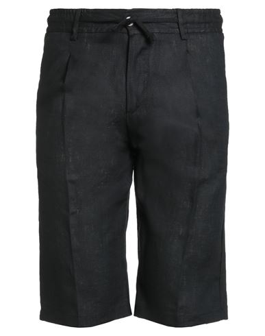 Bernese Milano Man Shorts & Bermuda Shorts Black Size 36 Linen In Black