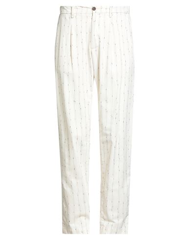 Bob Man Pants Ivory Size 38 Cotton, Polyester, Elastane In White