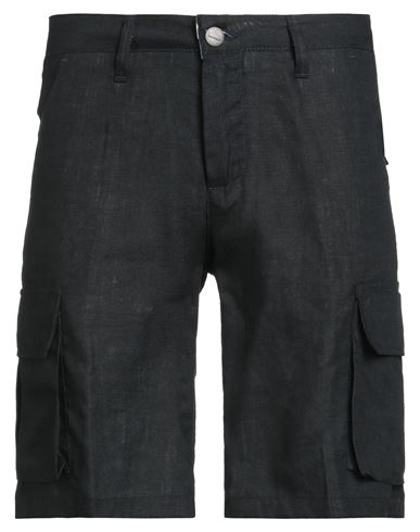 Bernese Milano Man Shorts & Bermuda Shorts Black Size 36 Linen In Black