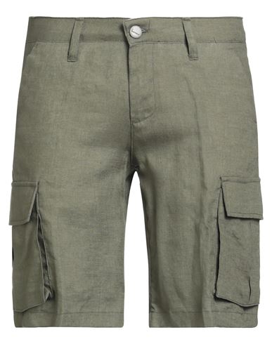 Bernese Milano Man Shorts & Bermuda Shorts Military Green Size 28 Linen In Green
