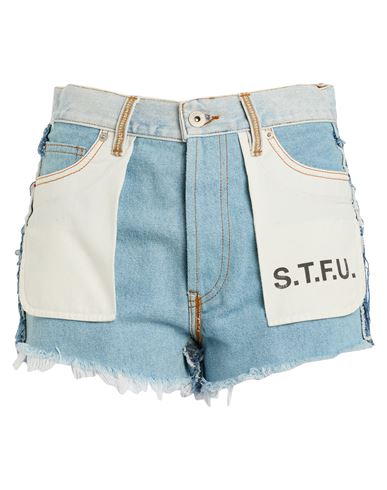 Heron Preston Woman Denim Shorts Blue Size 25 Cotton In Blue