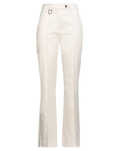Tela Woman Pants Beige Size 10 Cotton, Elastane In Sand