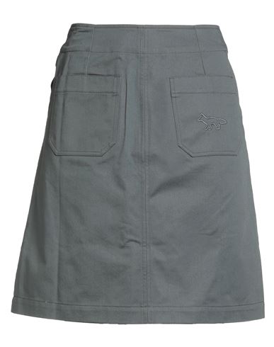 Maison Kitsuné Woman Mini Skirt Charcoal Size 8 Cotton In Gray