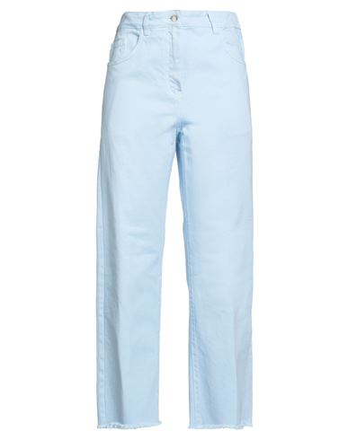 Maison Kitsuné Woman Jeans Sky Blue Size 8 Cotton In Gray