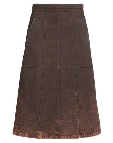Department Five Department 5 Woman Midi Skirt Brown Size 6 Cotton In Brown