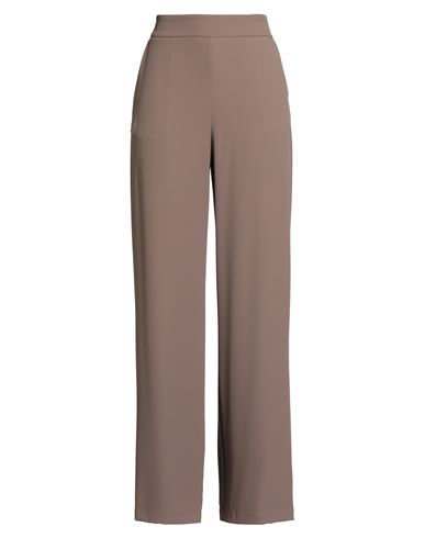 Kontatto Woman Pants Taupe Size 10 Polyester, Elastane In Gray