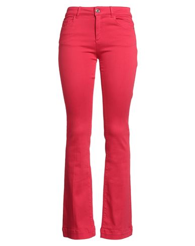Nenette Woman Jeans Red Size 31 Cotton, Elastomultiester, Elastane In Red