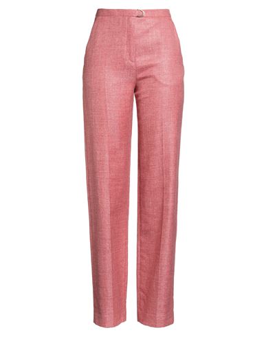 Agnona Woman Pants Red Size 4 Silk, Linen, Wool In Multi