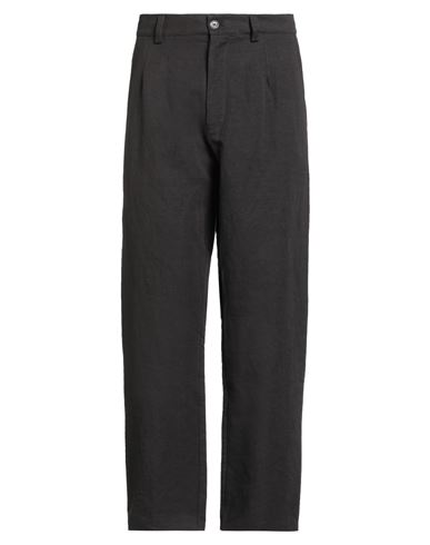Masnada Man Pants Brown Size 36 Wool, Linen In Black
