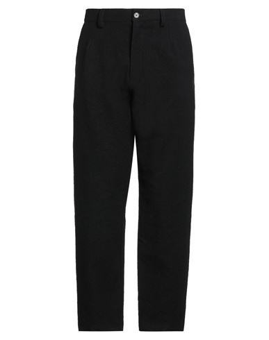 Masnada Man Pants Black Size 38 Wool, Linen In Multi