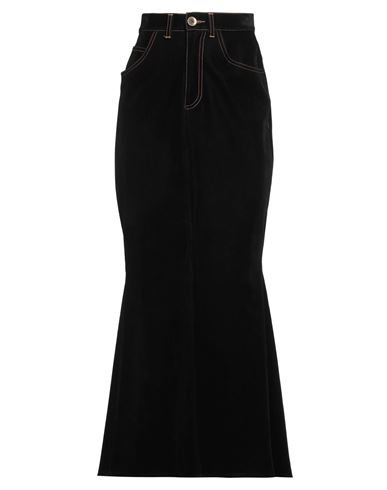 Nineminutes Woman Maxi Skirt Black Size 4 Cotton, Polyurethane, Viscose, Elastane In Black