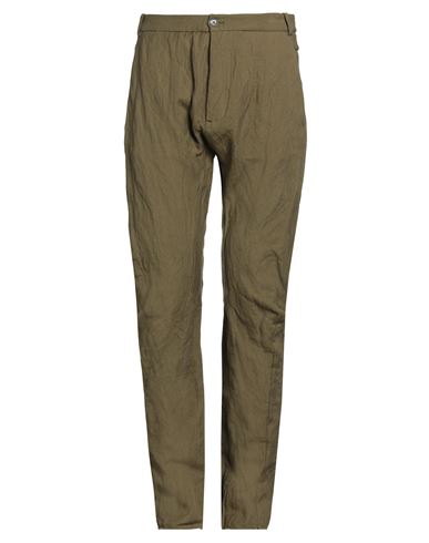 Masnada Man Pants Military Green Size 38 Cotton, Wool, Metal In Green
