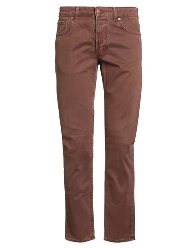 Entre Amis Man Pants Brown Size 30 Cotton, Elastane In Brown