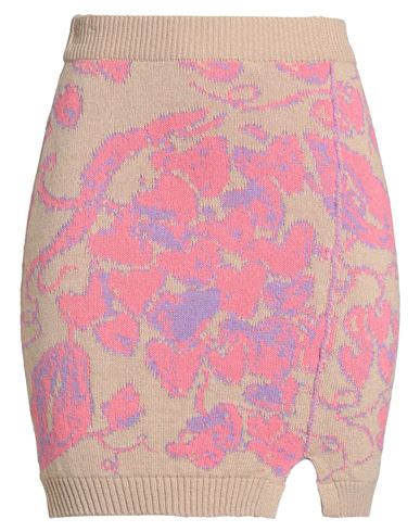 Twinset Marco Rambaldi X  Woman Mini Skirt Beige Size M Polyamide, Viscose, Wool, Cashmere In Multi