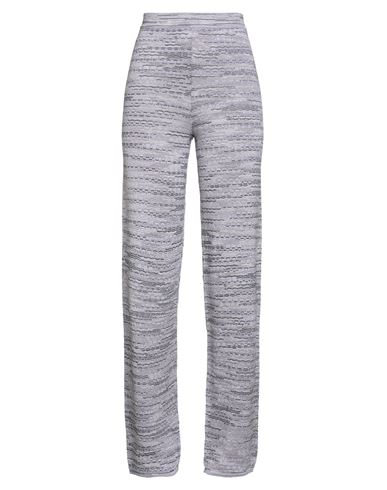 M Missoni Woman Pants Lilac Size Xl Cotton, Wool, Viscose, Metallic Fiber, Synthetic Fibers In Gray