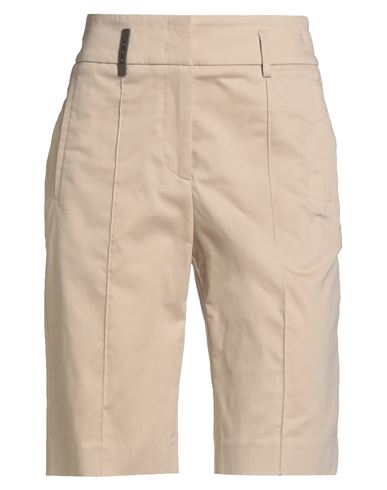 Peserico Woman Shorts & Bermuda Shorts Beige Size 2 Cotton, Elastane In Sand