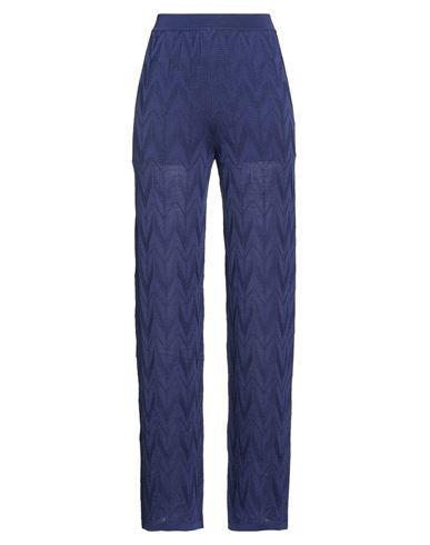 M Missoni Woman Pants Dark Purple Size Xl Viscose, Wool, Polyamide, Elastane In Blue