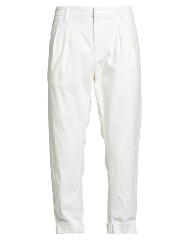 Dondup Man Pants Ivory Size 33 Cotton, Elastane In Multi