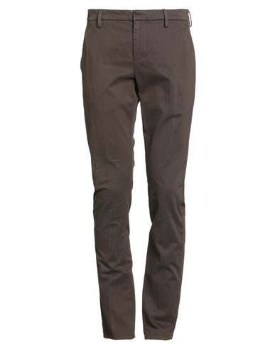 Dondup Man Pants Green Size 31 Cotton, Elastane In Brown