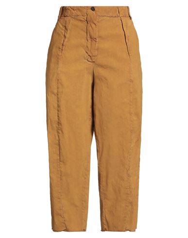 Masnada Woman Pants Mustard Size 2 Linen, Viscose, Elastane In Yellow