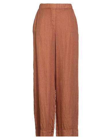 Gran Sasso Woman Pants Camel Size 8 Linen In Brown
