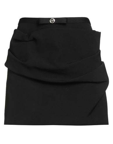 Versace Woman Mini Skirt Black Size 8 Virgin Wool In Black