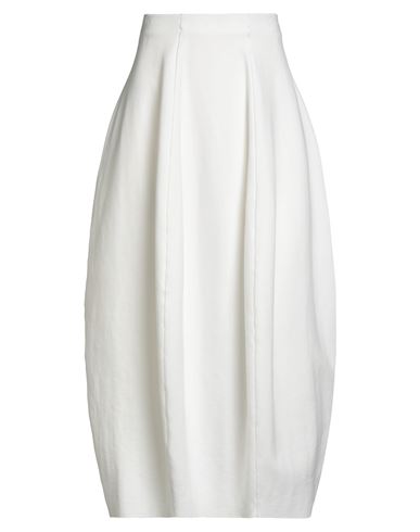 Meimeij Woman Midi Skirt White Size 0 Viscose, Polyamide, Elastane In White