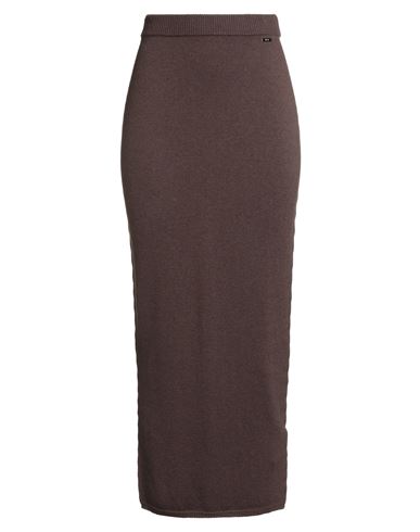 Kiton Woman Maxi Skirt Brown Size 8 Cashmere